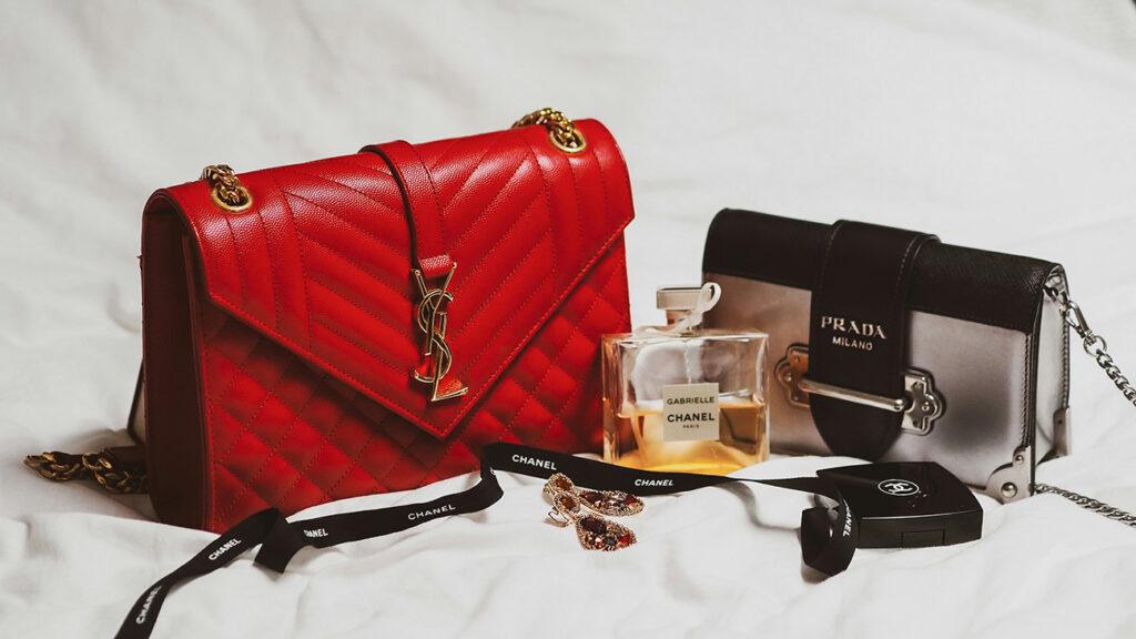 Luxury handbags and perfume